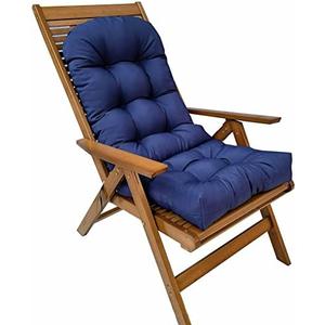 Patio Rocking Chair Cushion,Waterproof Non-Slip High Back Patio Cushions,43Inch Indoor/Outdoor Chaise Lounger Cushions (Navy)