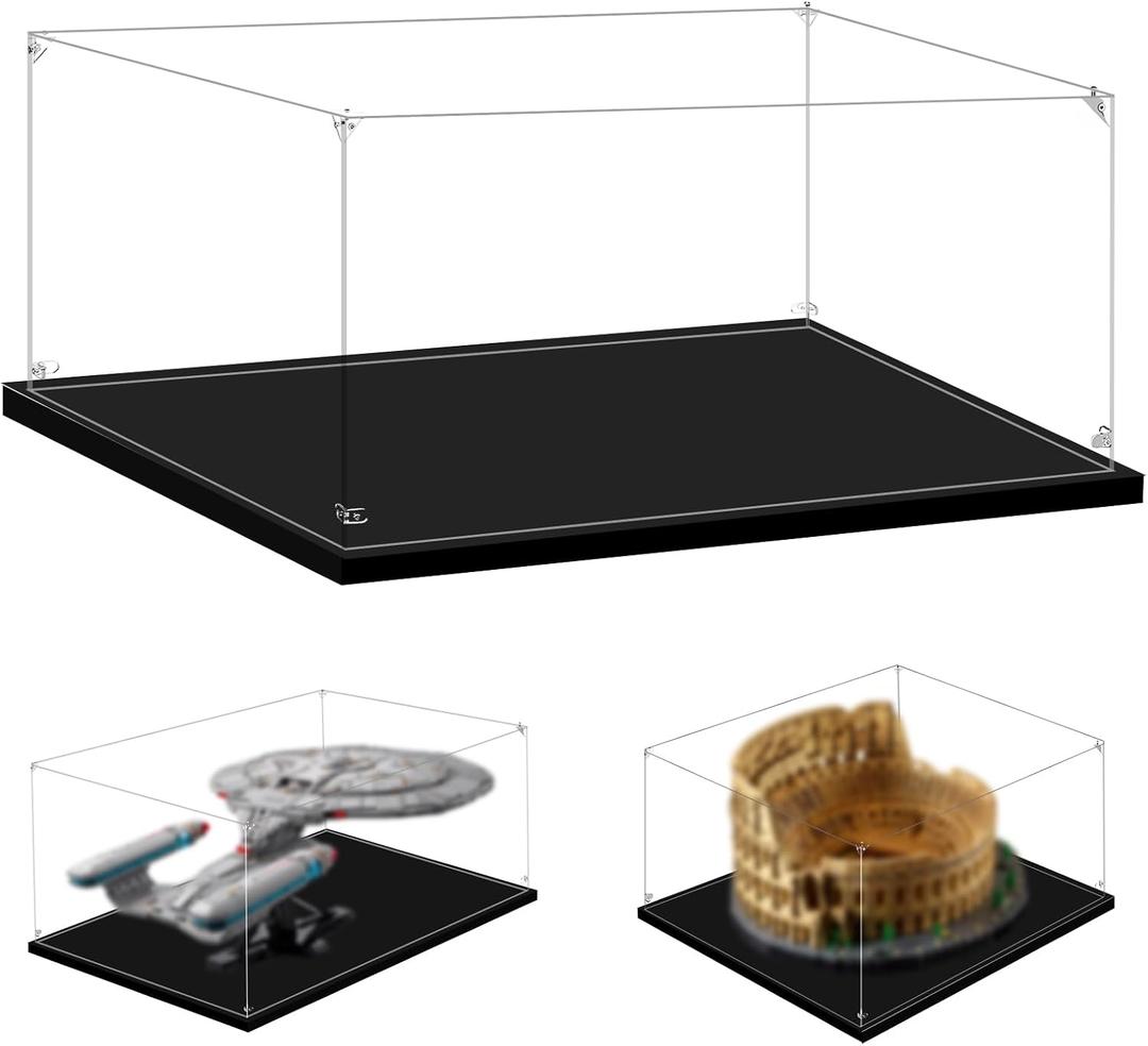 Display Case for Lego 10356 Star Trek: U.S.S. Enterprise NCC-1701-D or 10276 Colosseum, 25.59x21.65x13.77inches (65x55x35cm), Protect Your Collectibles from Dust with a Clear Showcase