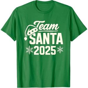 Team Santa 2025 Santa Claus Hat Christmas T-Shirt, M