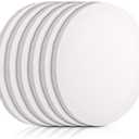 Frcctre 6 Pack 12 Inch Round Canvas Panels, Pre Stretched Blank Painting Canvas Boards, Circle White Art Canvas Panels for Oil, Acrylic, Gouache, Crafts