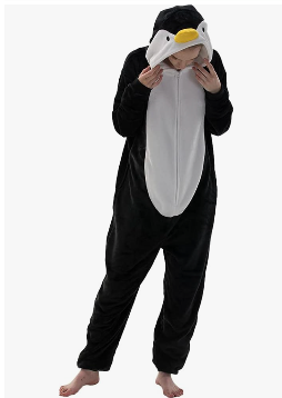 Snug Fit Unisex Adult Onesie Pajamas, Flannel Cosplay Animal One Piece Halloween Costume Sleepwear Homewear, Size 130