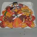 Thanksgiving Decoration Wooden Turkey Pumpkin Door Wreath for Front Door Sign Wall Signs, Thankful Blessed Grateful Pumpkin Sign Hanging for Fall Autumn Harvest Home Halloween Decoration (Large, Flower Plate)