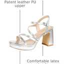 rsxses Women's Chunky Platform Sandals Patent Leather Strappy Heels