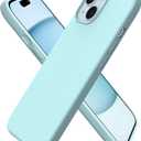 ORNARTO Compatible with iPhone 15 Case 6.1, Slim Liquid Silicone 3 Layers Full Covered Soft Gel Rubber Phone Case, Anti-Scratch Shockproof Protective Cover 6.1 Inch, Fresh Mint