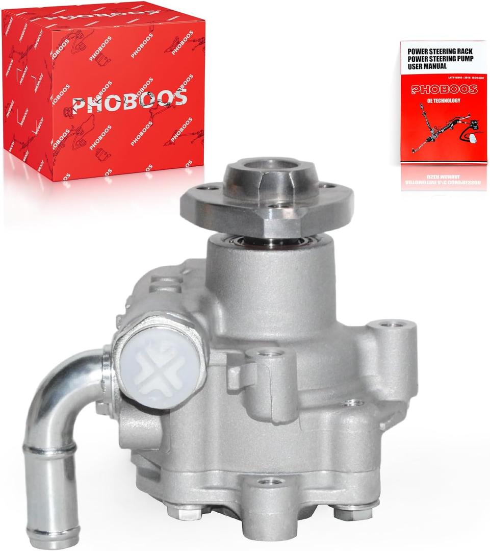 PHOBOOS Power Steering Pump Compatible with Volkswagen Jetta/Saveiro 2011-2015, Passat/Beetle 2012-2014, CrossFox 2007-2009/2011-2013, 1.8L/2.0L/2.5L Models, New Unit, Smooth Steering, Ref. 21-659