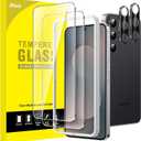 JETech Screen Protector for Samsung Galaxy S25 FE with Camera Lens Protector, 9H Tempered Glass Film with Easy Installation Tool, Fingerprint ID Compatible, HD Clear, 2-Pack Each