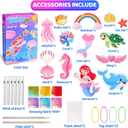 2 x Ancitoy Ocean Mermaid Poke Art Wind Chime Craft Kit  DIY Arts and Crafts for Kids Ages 4-9, Mess-Free Fabric Art Activity, Creative Birthday Gift for Girls and Boys