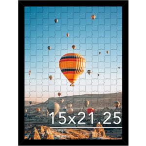 JCJMY 15x21.25 Puzzles Frame Black, Wall Hanging 15 x 21.25 Picture Frame for 15 by 21.25 Poster Photo Canvas Picture Puzzles with Shatter Resistant Plexiglass, Black