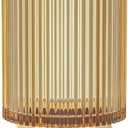 Makeup Brush Holder Organizer, Heavy Crystal Glass Brush Storage Holder, Vintage Cosmetic Make Up Bathroom Brushes Cup Pen Pencil Toothbrush Holder Striped Vase (Large (amber))