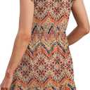 WIHOLL Summer Dresses for Women 2025 Cap Sleeve Casual Sundresses Floral Tiered Swing Babydoll Vacation Mini Dress (Small, 02 - Boho Print)