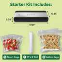 FoodSaver PowerVac Compact Vacuum Sealing Machine Stainless Steel & Black Vertical Storage VS0150
