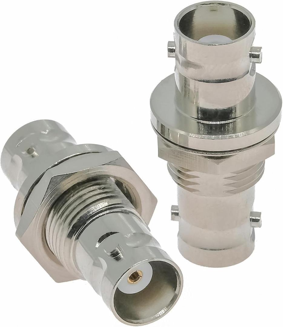 2PCS BNC Bulkhead Panel Mounts Connector, BNC Female to Female Coax Adapter for Radios, LMR, Videos, Antennas,Audios
