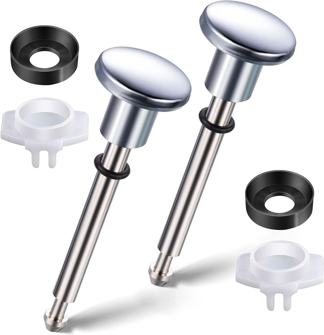 Enhon 2 Set Tub Spout Diverter Repair Kit, Includes 2 x Diverter Valve Stems, 2 x Cup Seals and 2 x Gates, Bathroom Shower Bathtub Leaky Faucet Repair Replacement Parts (Chrome,Classic) (Chrome)