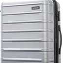 Samsonite Omni 2 24-Inch Medium Checked Hardside Luggage with 360 Spinner Wheels - Scratch Resistant Hardshell - TSA Lock - Expandable Polycarbonate Shell for Lightweight Travel - Artic Silver