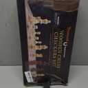 2 in 1 Magnetic Wooden Chess Set & Checkers Board Game, 15 Folding Chess Board with Pieces Storage Slots, 2 Extra Queens, Portable Travel Chess Set for Kids Adults Beginner Age 3+