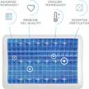 Technogel Anatomic Cooling Gel Pillow - Ergonomic Gel Cushion Featuring Dual-Level (5.5" & 4.5") Neck Support Pillow, Removable and Washable Fabric Case, Standard Size (26"× 26")