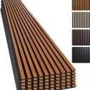 Yuzzy Wood Slat Wall Panel 6 Pack, 94.5" x 12" Acoustic Wall Panels for Interior Wall Decor and Noise Cancelling, Soundproof Wall Panels for Living Room, Bedroom, Office, Teak, 6Pcs - 94.5"x12"
