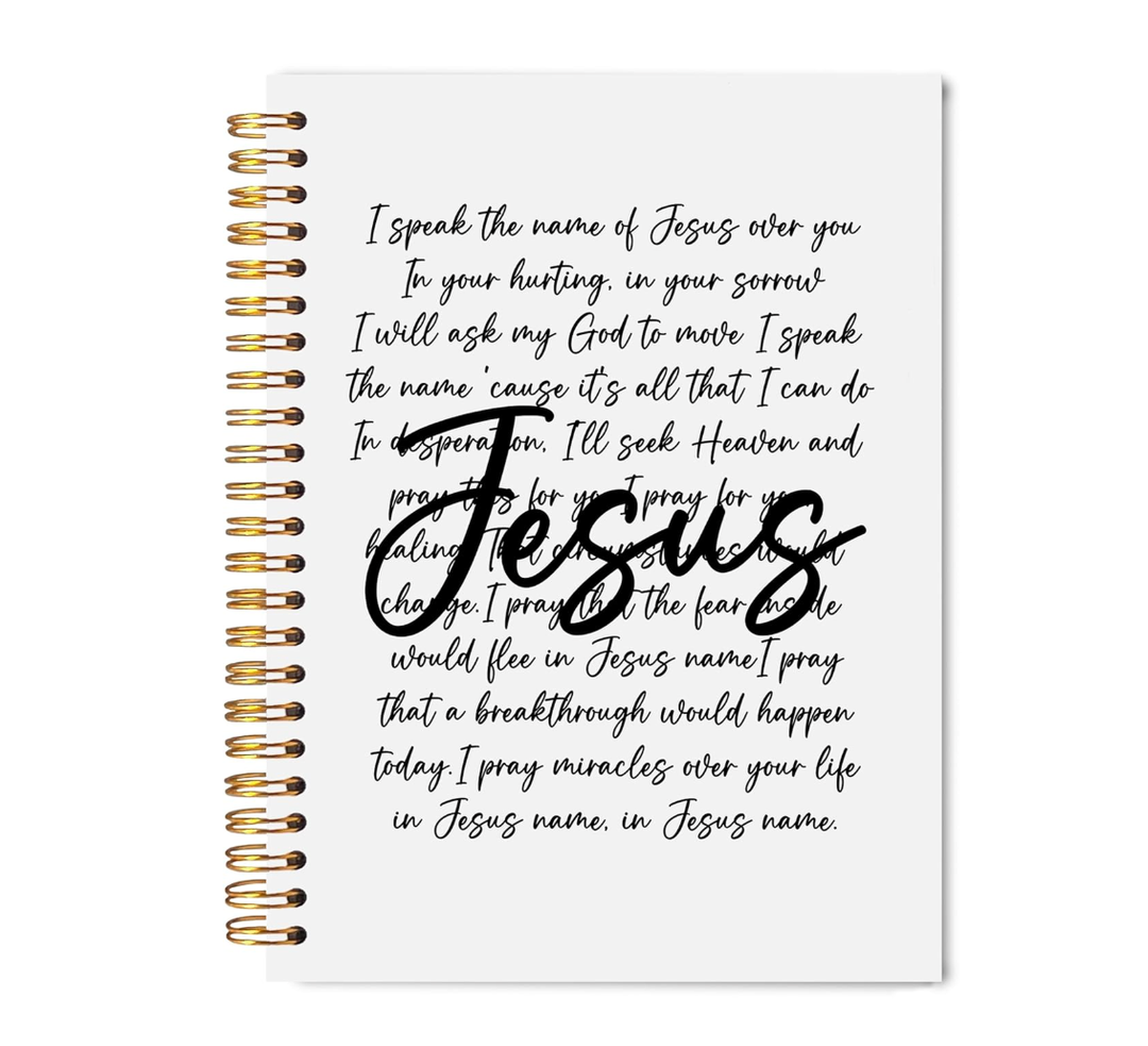 Welshower Name of Jesus Christian Spiral Notebook Journal, Bible Notebook for Note Taking, Jesus Journal for Women Men, Religious Prayer Journals for Woman, 5.5x8.3 Inch, 5.5x8.3 Inch