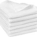 uxcell 100% Cotton Dish Clothes, Double-Sided Waffle Weave Kitchen Towels, Absorbent Kitchen Dish Cloths, 14" x 14" 6 Pack White