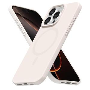 LoeoeL for iPhone 16 Pro Case Silicone Mag Safe, Beige Cream