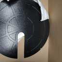 18 Inch Slotted Steel Sump Pump Cover Lid, Black Heavy Duty Septic Tank Cover for Sump Pump Bucket Basin, Decorative Well Pump Safety Basin Lid for Sewage Pump