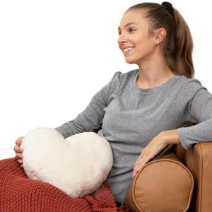HUGIMALS Heart to Hug Pillow in Ivory | 5 lb Cozy Weighted Pillow for Self Care Ultra Soft Sensory Heart Shaped Pillow for Comfort, Relaxation, Sleep - Thoughtful Gift for Adults and Teens