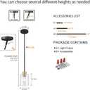 Black Brass Pendant Lights Kitchen Island - Clear Glass Pendant Light Fixture Multiple Stems Rods 3 Units 12 Inch 3 Units 4 Inch (2 Pack Black Brass Downrod)