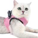 HEYWEAN Cat Harness and Leash - Ultra Light Escape Proof Kitten Collar Cat Walking Jacket with Running Cushioning Soft and Comfortable Suitable for Puppies Rabbits (Medium, Pink)