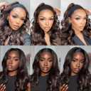 Headband Wig Long Wavy Headband Wigs for Black Women, 180% Density Glueless Half Wig As Human Hair None Lace Front Wigs Synthetic Hair with Headband Attached, 20 Inch (#5 Brown)