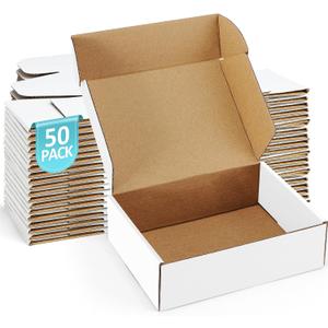 Shipping Boxes 7x5x2 inches Small Mailing Boxes 50 Pack White Cardboard Corrugated Box Mailers