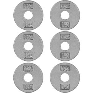 CAP Barbell Standard 1-Inch Cast Iron Weight Plates - Singles & Sets | 1.25-50 lbs | Multiple Options (Gray)