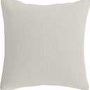 Levtex Home - Cross Stitch Cream - Euro Shams Set of Two - (26x26in.), No Insert - Cross Stitched Pattern - Cotton Fabric