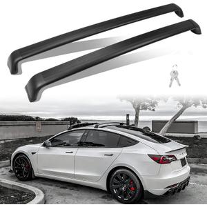 Lockable Roof Rack Fits for Tesla Model 3 2017 2018 2019 2020 2021 2022 2023 2024 2025 Cross Bar Accessories Rooftop Luggage Cargo Carrier for Canoe Kayak Bike