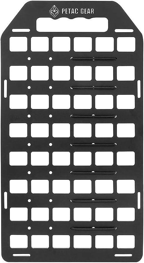 PETAC GEAR Rigid Insert MOLLE Panel Portable Gear Organizer with Carry Handle Backpack Bag Tactical Equipment Storage Pouches Holsters Holder Gun Rack Mount (18.5" H x 10"W, Black)