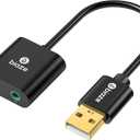 USB to 3.5mm Jack Audio Adapter External Sound Card with 3.5mm Headphone and Microphone TRS Jack to USB Compatible with Windows, Laptops, Desktops Windows, MAC, Linux, PC, PS5, PS4