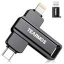 TEARMOS 512GB Flash Drive Intended for iPhone iPad, Memory Stick Storage for Photos and Videos Backup, Compatible with iPhone iPad Android PC, Plug and Play, No Application Required (Metal Gray)
