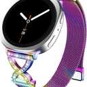 Metal Magnetic Band Compatible with Samsung Galaxy Watch 8 40mm 44mm/Galaxy Watch 8 Classic 46mm,Stainless Steel Dressy Mesh Loop with X-Shape Diamond Women Men