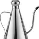 Olive Oil Storage Container and Dispenser - Stainless Steel Bottle for Oil and Vinegar - Kitchen Pourer Pot Tool (33.8 Ounces)
