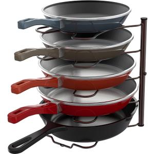 Simple Houseware Cabinet Pantry Pot and Pan Organizer Holder Rack, Bronze