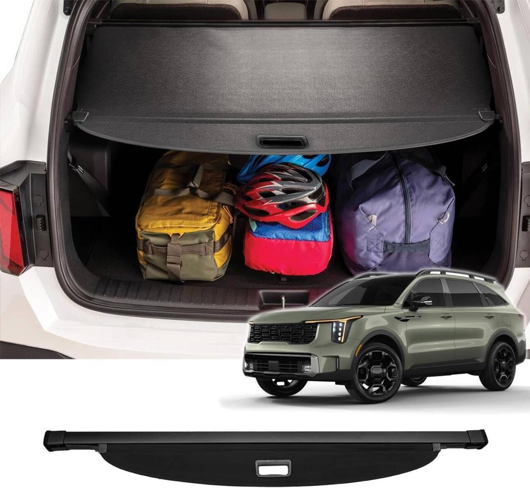 Vesul Cargo Cover Compatible with Kia Sorento 2021 2022 2023 2024 2025 Retractable Waterproof Security Shade Shield Tonneau Cover Luggage Privacy Screen