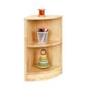 OOOK Rubber Wood Corner Cabinet, 2-Tier Montessori Shelf for Toy Storage