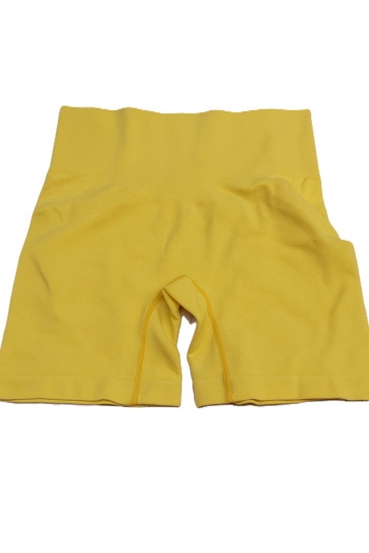 CRZ YOGA Womens Butterluxe Biker Shorts 4'' - High Waisted Booty Workout Volleyball Yoga Spandex  Yellow M