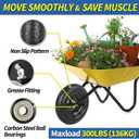 GICOOL 4.80/4.00-8 Wheelbarrow Tire, 14.5" Flat-free Solid Tire and Wheel with 5/8" Axle Bore Hole, 3-6" Centered Hub, for Wheelbarrow Trolley Dolly Go Kart, Universal Fit 3.50-8, 4.00-8