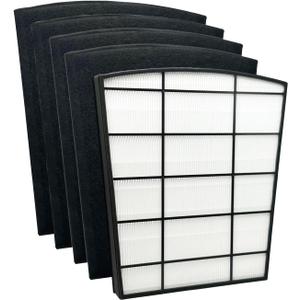 HP800 Filter Replacement Set Compatible with Hunter HP800 Multi Room Large Console Air Cleaner Purifier, Part Number H-HF800-VP H-PF800, 1 Filter and 4 Carbon Pre-Filter