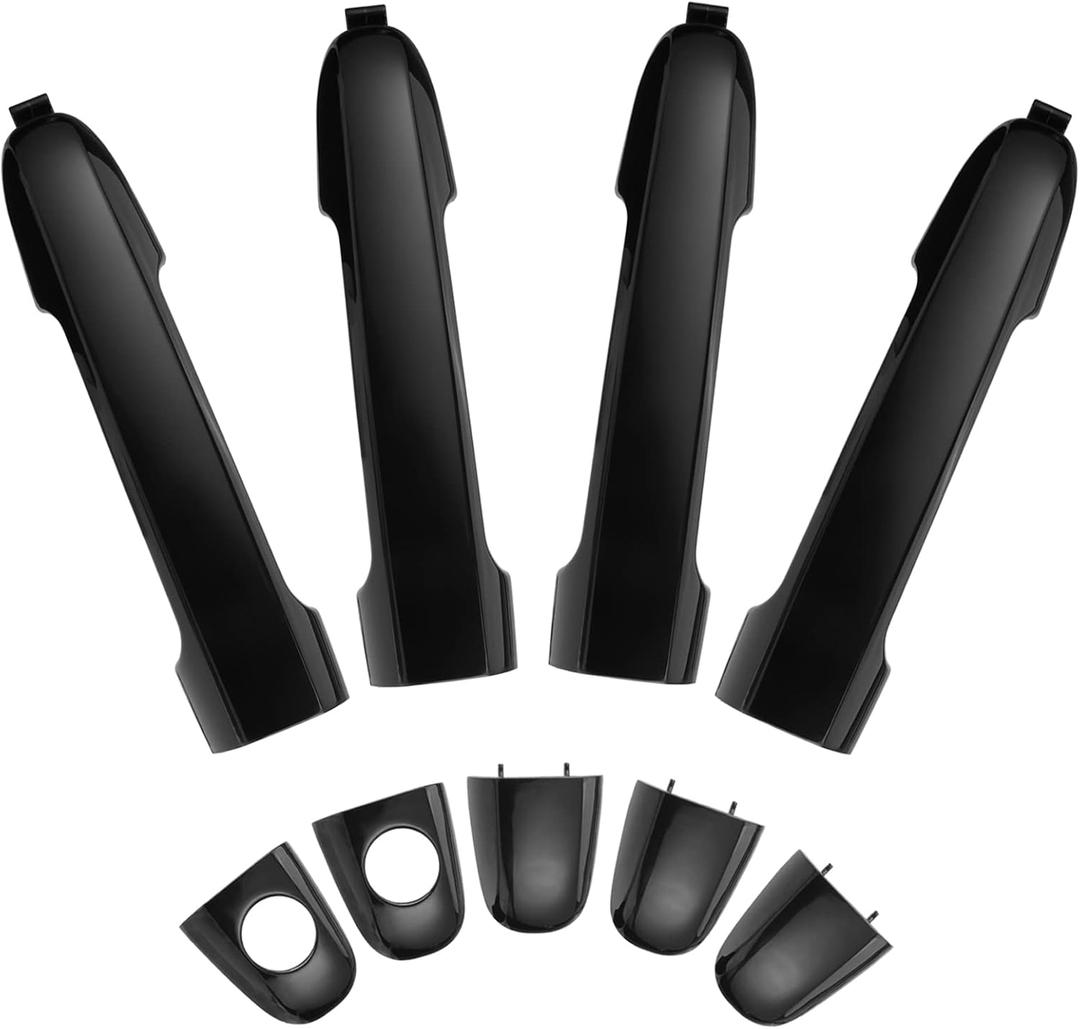 3Pcs Exterior Door Handles for Hyundai Sonata 2005-2010, Front Rear Left Right Driver Passenger Side Replaces 82651-3K00, Primed Black