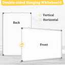 Double-Sided Magnetic Whiteboard, 30" x 20" Dry Erase Board, Aluminum Frame White Board for Wall, Hanging Mounting White Board Dry Erase Marker Board with 4 Markers, 1 Pen Tray