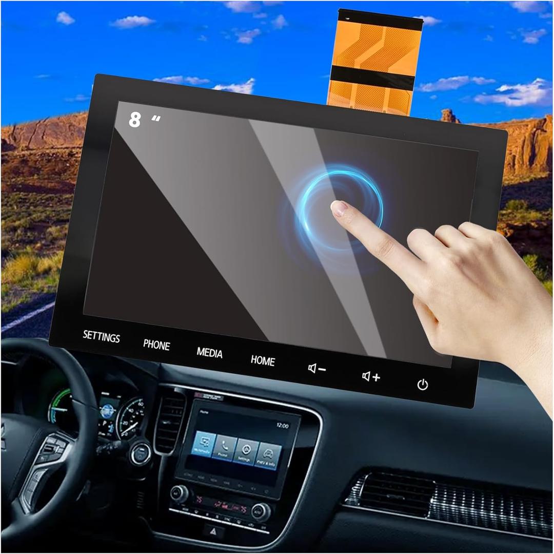 Fit Mitsubishi Outlander and Sport 8" Touch Screen Display Nav Radio LCD Digitizer Navigation Radio Replacement Compatible with 2019-2022 Replaced OEM# 8740A040 8740A076 8740A103