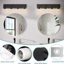 Bathroom Vanity Light, Square Design 4 Lights Morden Bathroom Lighting Fixtures Over Mirror, Black Bathroom Light Vanity Fixtures for Bathroom/Living Room/Bedroom