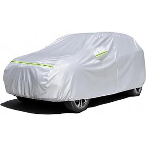 Favoto SUV Car Cover Waterproof All Weather 6 Layers Heavy Duty Car Cover for Automobiles Rain Sun Snow UV Protection with Inner Cotton Car Cover Outdoor Universal Fit for SUV (188-198 inch) Silver