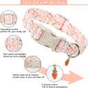 Easter Day Dog Collar, UP URARA PUP Easter Bunny Adjustable Pet Collar with Quick Release, Colorful Rabbits Dog Collars for Small Medium Large Dogs (XL, EasterCarrot&Bow CC)